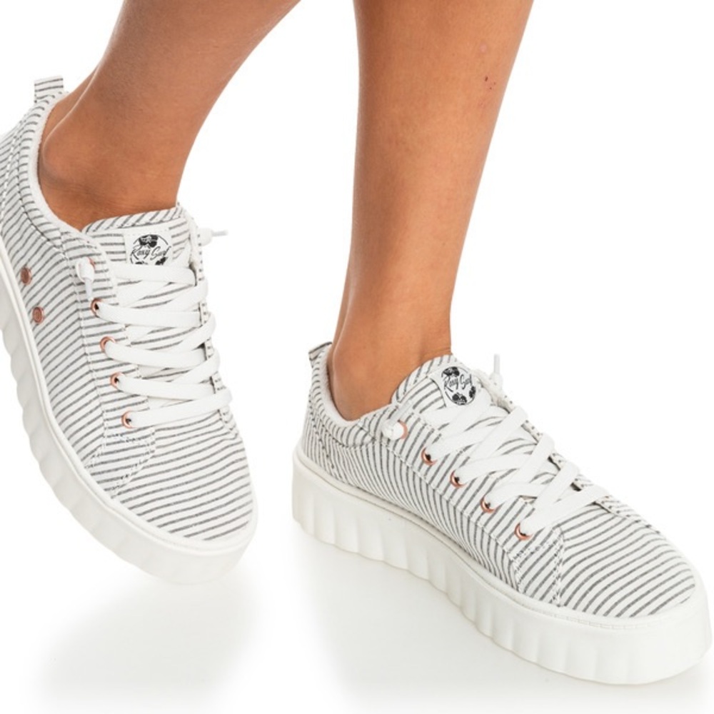 Roxy Surf Sheilahh Platform Striped Sneakers - image 1